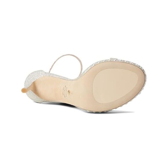 STUART WEITZMAN Womens Silver Faux Pearl Disco Stiletto Heeled Sandal 7.5 M - Picture 4 of 4